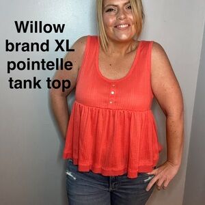 Willow Women's Vibrant Orange Pointelle Tank Top
